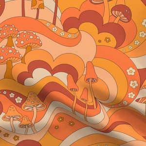 Fabric: Trippy Mushroom Orange