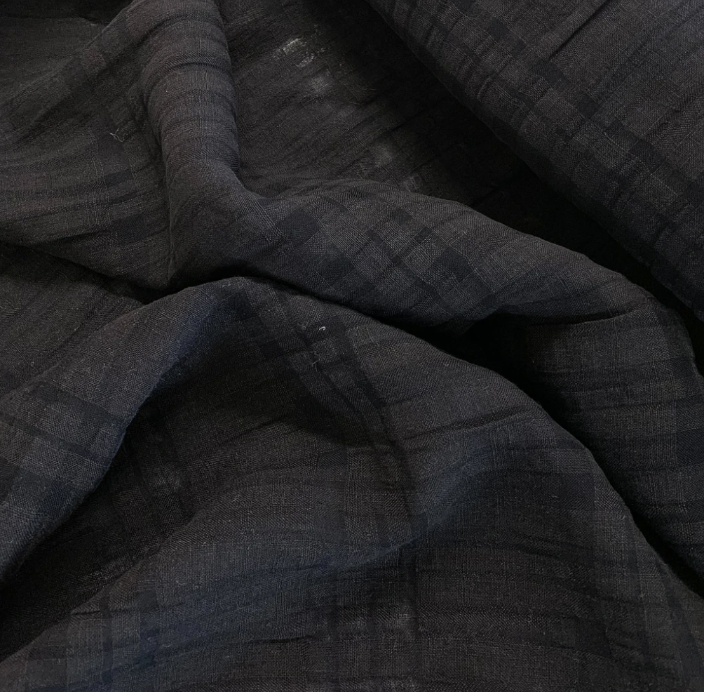 Fabric: Linen Self Check Black